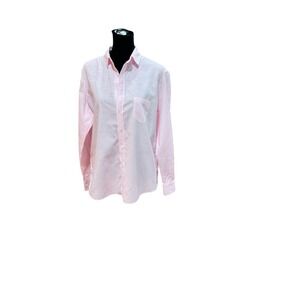 Frank & Eileen Eileen Pink White Striped Button Down Shirt Womens Small